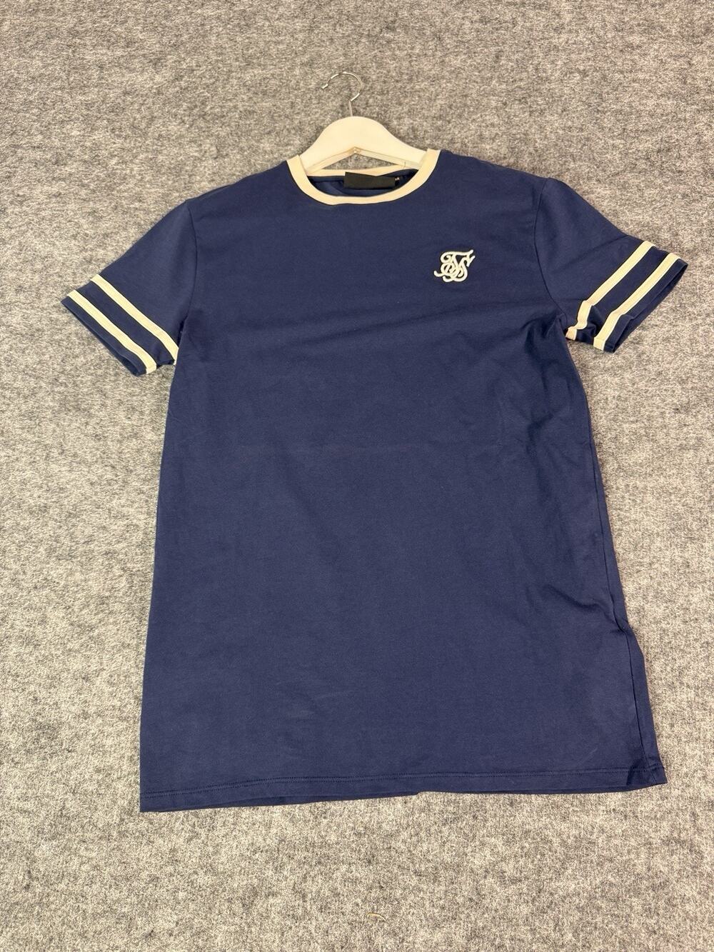 Siksilk Shirt Mens Medium Tee Tournament Blue T Shirt Navy Sik Silk A8